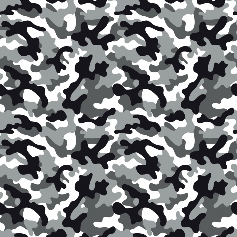  - Baumwoll-Jersey Camouflage weiß grau schwarz Jerseystoff kaufenTarnfleck Tarnstoffe Meterware