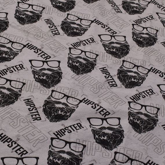  - Sweat French Terry Druck Hipster by KATINOH Limited Edition schwarz grau Sweat für Jungs Männer Meterwarre kaufen