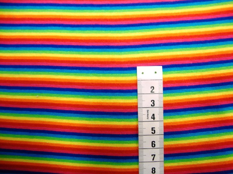  - Bündchen Regenbogenfarbe bunt Rainbow Meterware Ringelbündchen Streifen Schlauchware Ökotex Ringelbündchen Stoffe kaufen