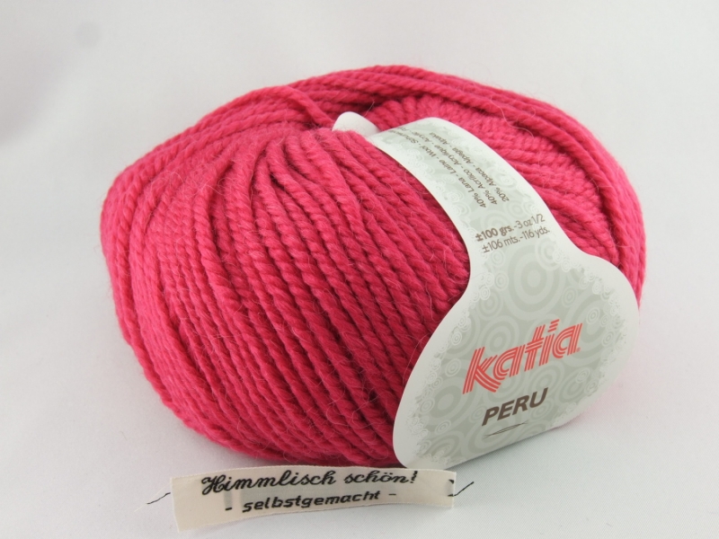  - kuschelige einfarbige Wolle mit Alpaka von Katia Peru Farbe 33 in pink