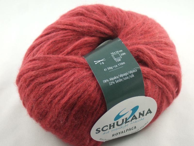  - schöne, flauschige Wolle Royalpaca von Schulana Farbe 020 in rot