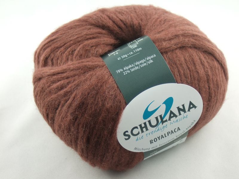  - schöne, flauschige Wolle Royalpaca von Schulana Farbe 21 in rotbraun