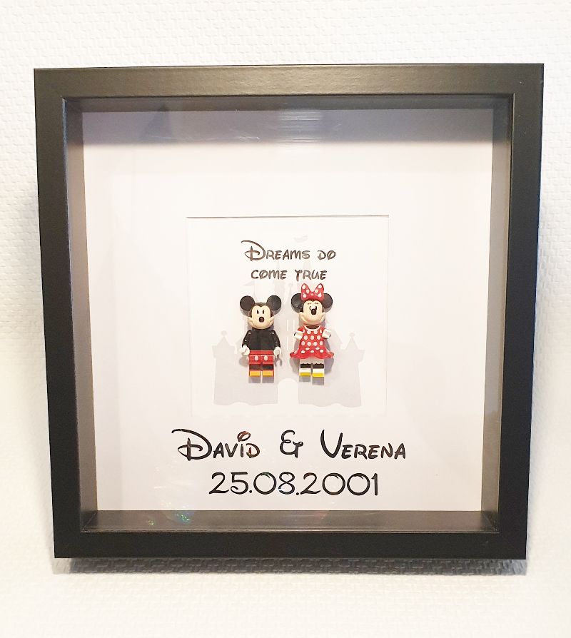  -  Rahmen für Paare - Mickey&Minnie mit Wunschnamen & Datum