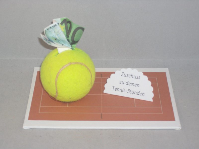  - Geldgeschenk für Tennisstunden, Geburtstag, Tennisschläger, Tennis, Tenniskleidung, Sportkleidung