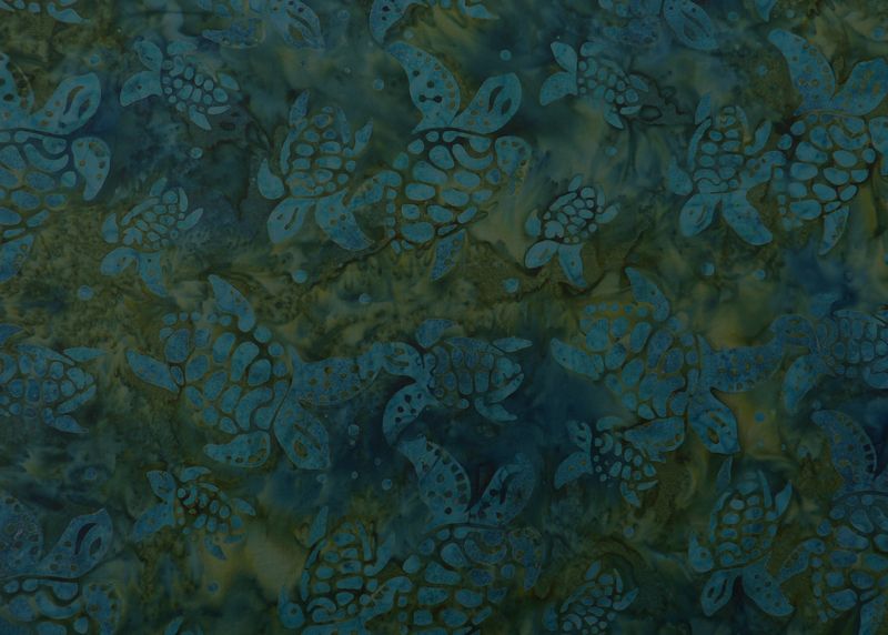  - ✂ Patchworkstoff Meterware  Eyelike Fabrics Batik Schildkröten dunkel blau-grün
