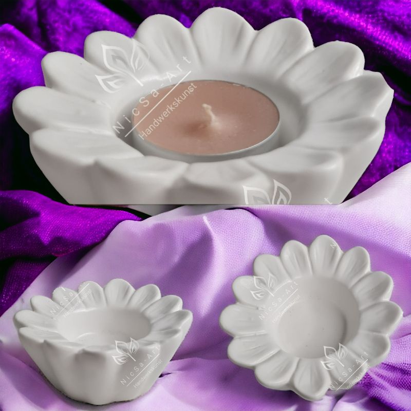  - Latexform Teelichthalter Blume Mold Gießform - NL002126