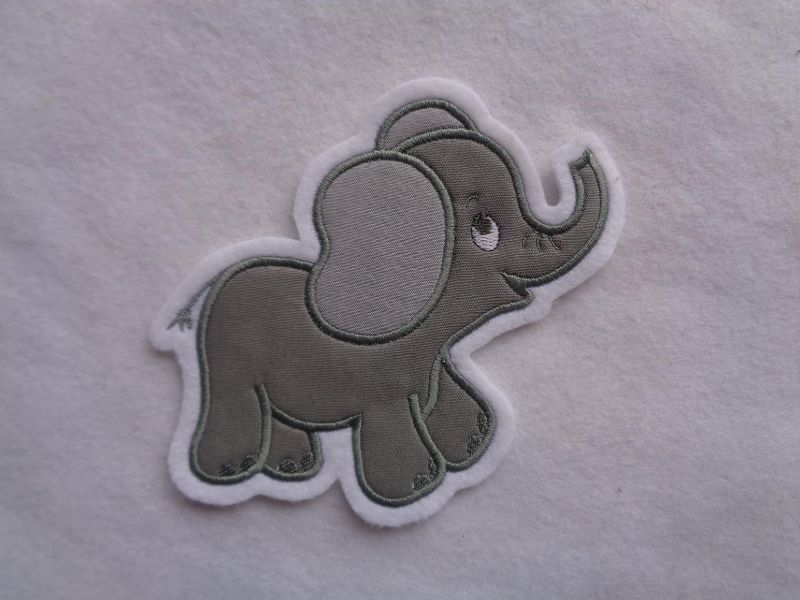  - niedlicher Elefant ♥ grau ♥ Applikation ♥ Aufnäher ♥ 
