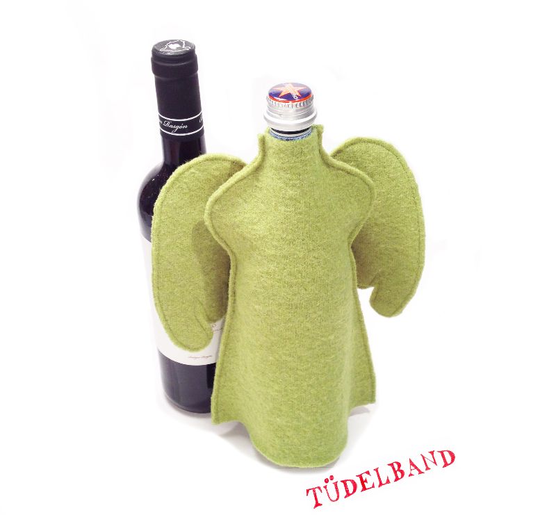  - Flaschenengel...Flaschenkleid...★... grün...Wolle... 