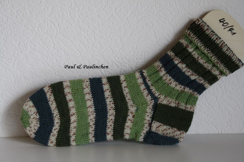  Socken handgestrickt, Größe 40/41, Fb.: grün  Artikel 4308  bei Paul & Paulinchen    