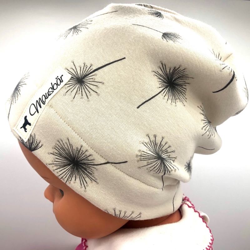  - Mütze,  KU 39 - 42 cm, Beanie, Alpenfleece, creme, von Mausbär