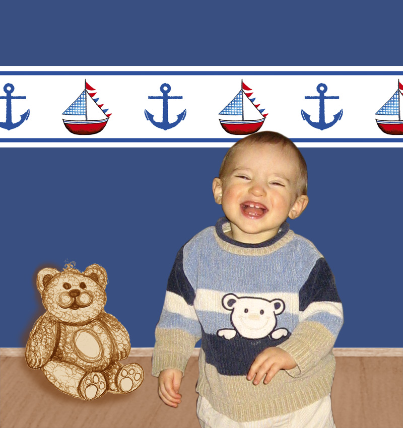  - Kinderbordüre - selbstklebend | Anker & Segelschiff - 10 cm Höhe | Vlies Bordüre mit maritimen Motiven