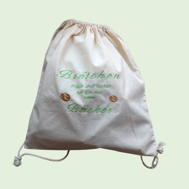  - - ♥ Brötchen-Rucksack mit einem dekorativen Muster bestickt ♥ - Rucksack zum Brötchen holen,Baumwolle