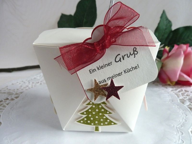  - Weihnachtliche Box, Takeoutbox, Verpackung für Plätzchen