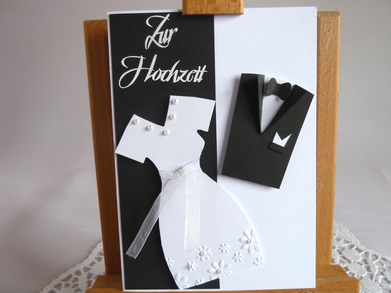  -  Glückwunschkarte zur Hochzeit in schwarz/weiß