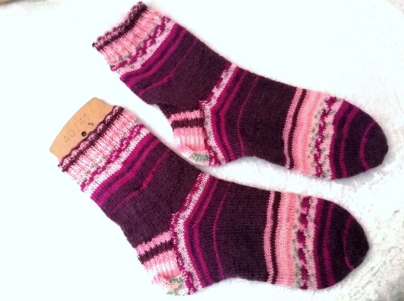  - Damensocken, gestrickte Socken, Größe  40/ 41, Wollsocken, Handgestrickt 