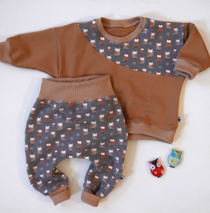  - Babyset EULCHEN 2-teilig Kuschelsweat  Oversize Sweater und  Pumphose Baby zimtbienchen 