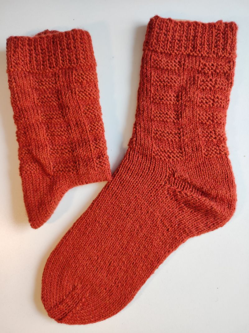  - Socken, handgestrickt, Lang Yarns Supersoxx - Farbe 15 nougat, Gr. 40/41, aus 6-fädiger Sockenwolle