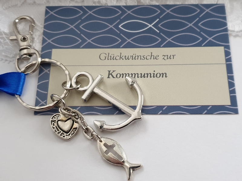  - Glaube Liebe Hoffnung Schlüsselanhänger handgefertigt Geschenk Männer Jungen Kommunion Konfirmation Religion Geschenkset