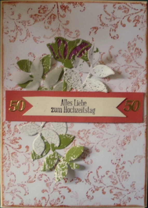 - Handgemachte Karte zur goldenen Hochzeit