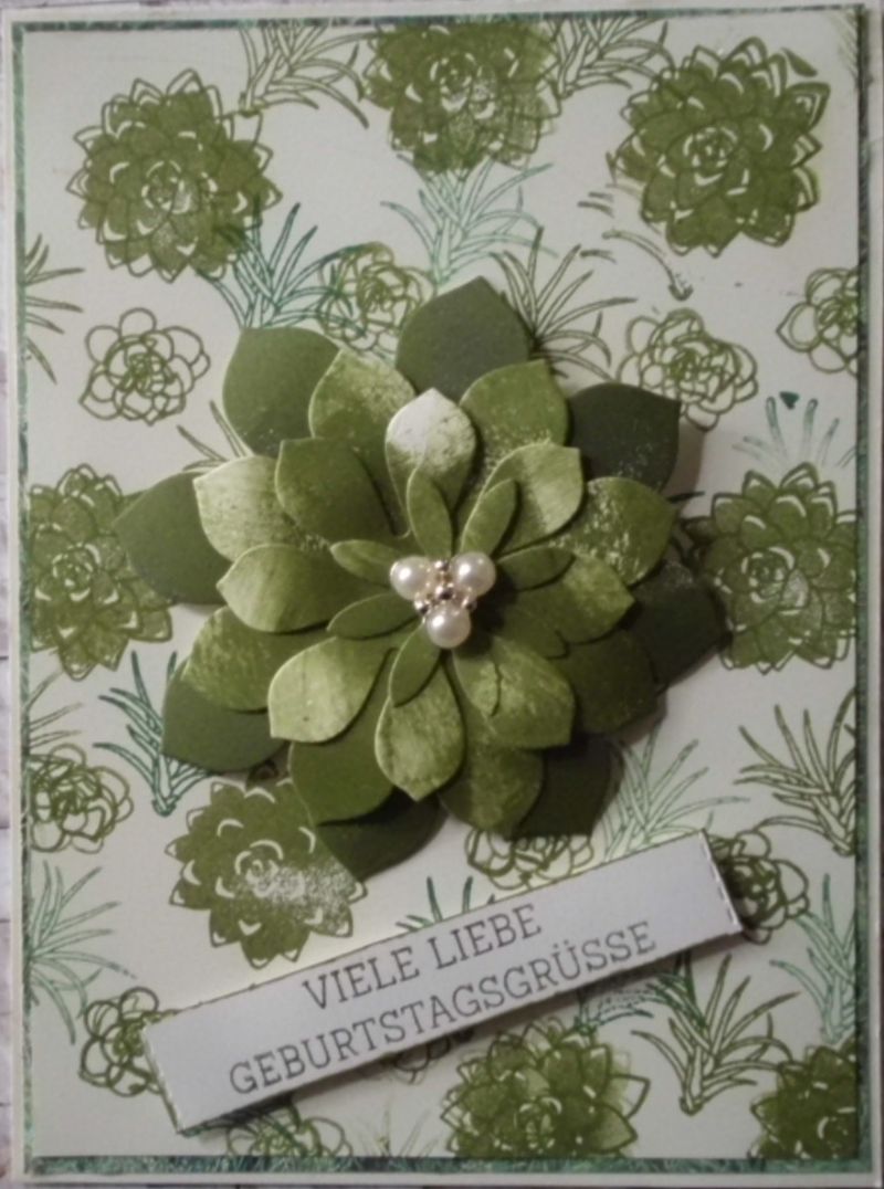  - Hübsche, selbstgestaltete Geburtstagskarte für Pflanzenliebhaber.