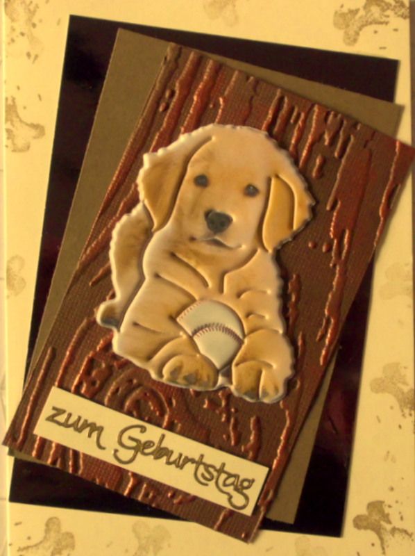  - Selbstgestaltete Geburtstagskarte für einen Hundeliebhaber