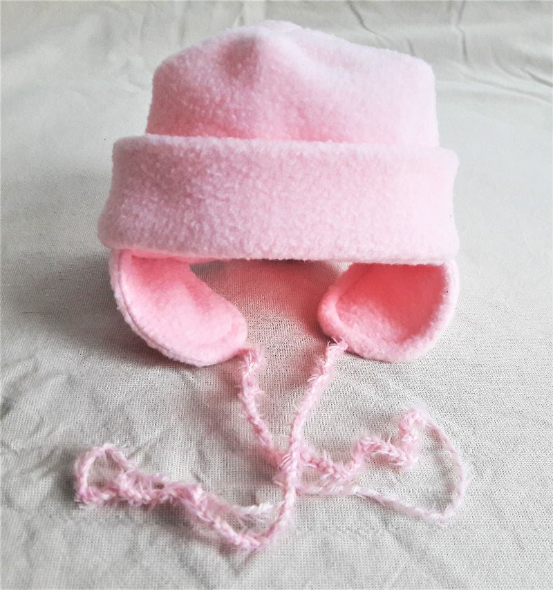  - Babymütze in rosa für Neugeborene Mädchen KU 42-44 cm 