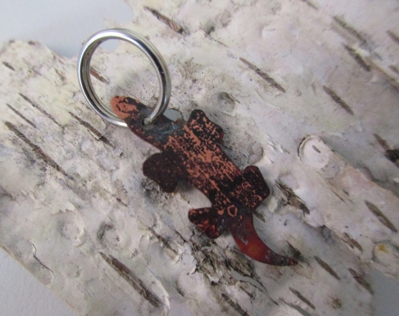  - Salamander Schlüsselanhänger aus Kupfer