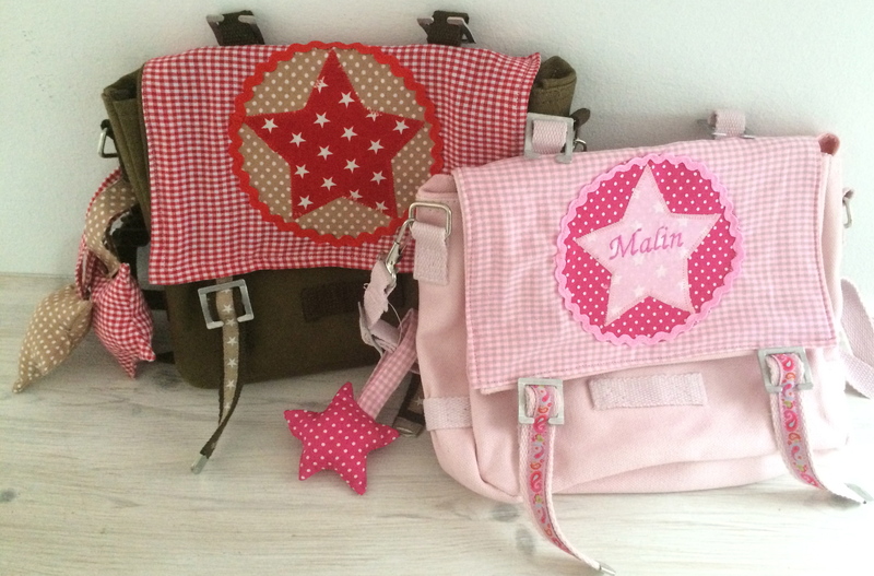 - Handgefertigte Kindergartentasche mit Stern und Namen