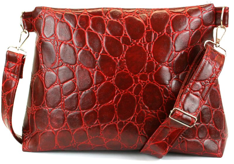  - Handtasche ♥ CROCO RED ♥, Designertasche, Umhängetasche, Schultertasche, Crocotasche