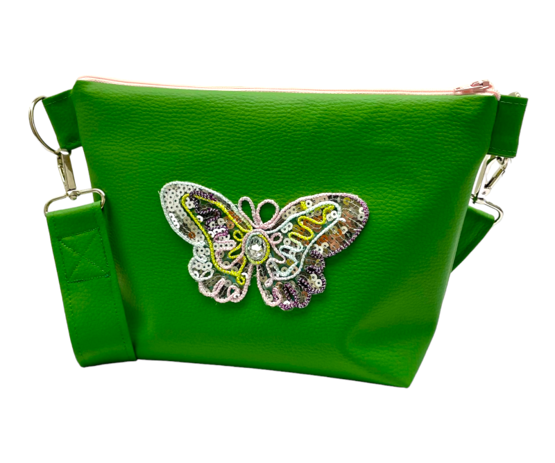  - Handtasche ♥ BUTTERFLY GREEN ♥, Designertasche, Schultertasche, Umhängetasche