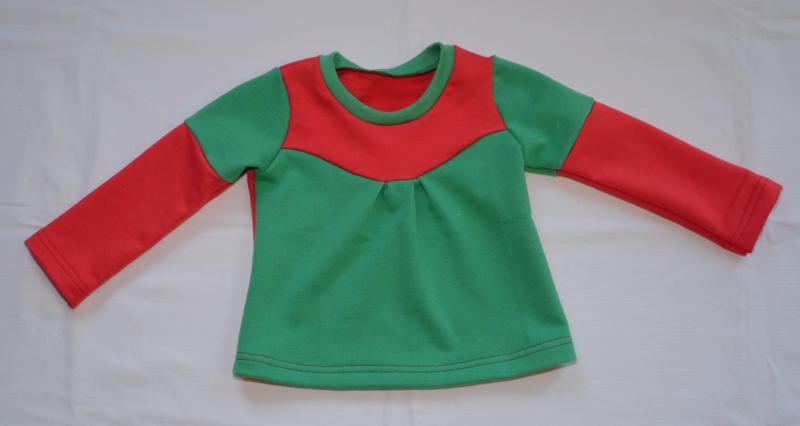  - Sweatshirt Gr. 86/92 Sweater Baumwolle rot-grün 