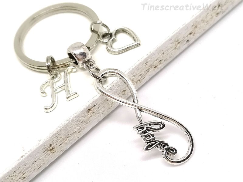  - Personalisierter Infinity Schlüsselanhänger, Unendlichkeit, Hope, Hoffnung, Herz, Glücksbringer, Taschenanhänger, Geschenk