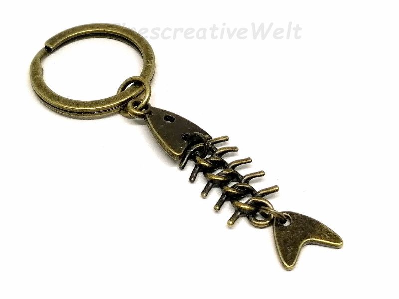  - Schlüsselanhänger, Fisch, beweglich, Anhänger, Taschenanhänger, Geschenk