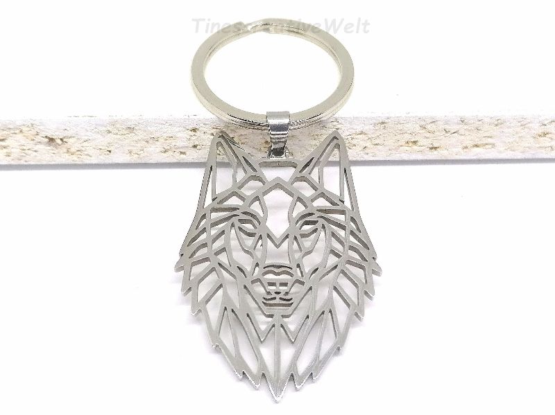  - Wolf, Hund, Schlüsselanhänger, Edelstahl, Geburtstagsgeschenk, Geschenk für Männer