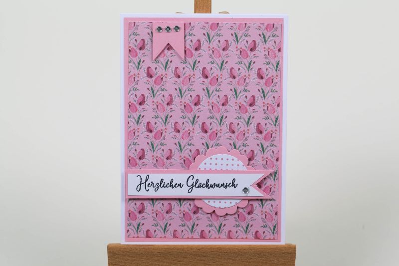  - Romantische Geburtstagskarte Glückwunschkarte Grußkarte Geburtstag in Handarbeit hergestellt 