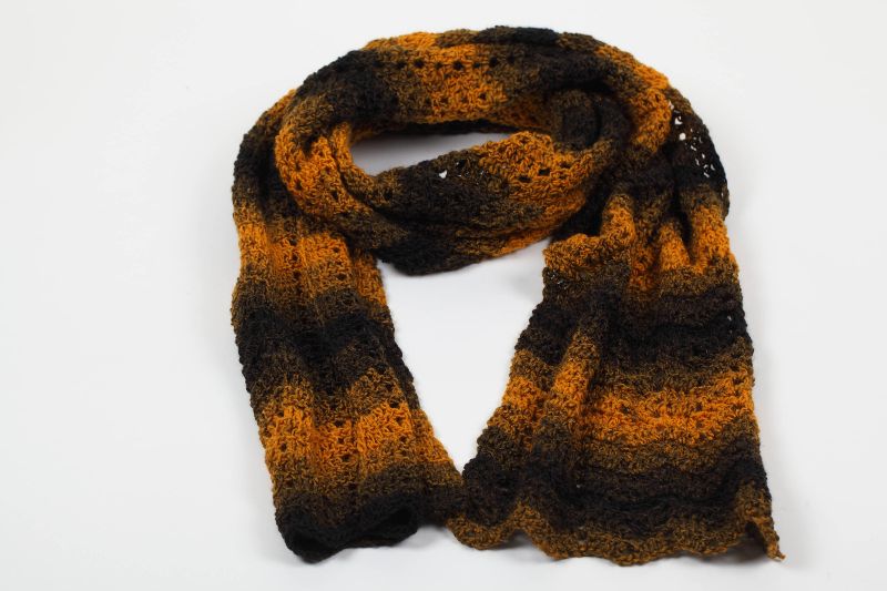  - XL 2 Meter-Schal gehäkelt weich und kuschelig im Winter - schöne Herbstfarben