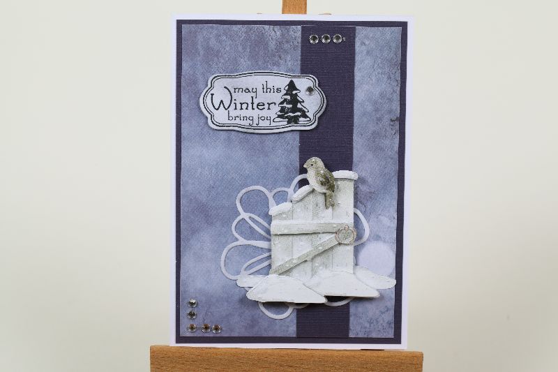  - schöne Weihnachtskarte in aufwändiger Handarbeit hergestellt: Vögelchen