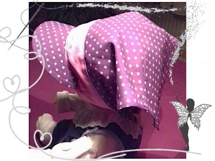  - Schickes lila Kopftuch für Mädchen  3-6Jahren, lila ,rosaTupfen mit Gummiband
