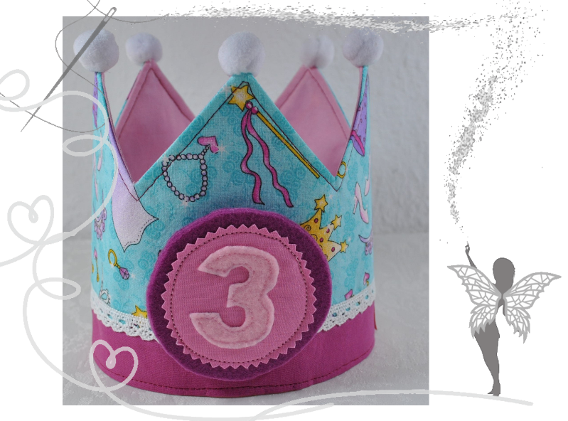  - Handgemachte Geburtstagskrone für die kleine Prinzessin ,mit Zahlen von 1-6
