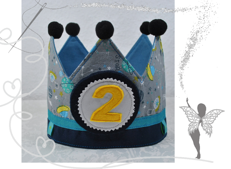  - Handgemachte Geburtstagskrone für kleine Prinzen ,mit Zahlen von 1-6  