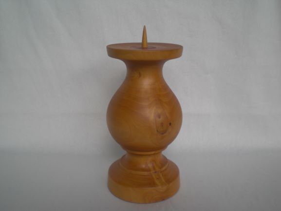  - Kerzenständer gedrechselt aus Zedernholz, 18 cm, kaufen