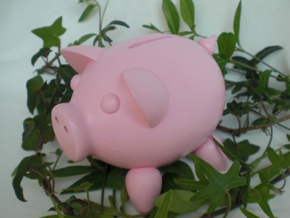  - gedrechseltes Sparschwein aus Holz in rosa Glücksschwein kaufen