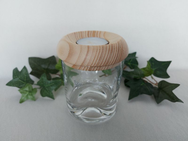  - kleines Dekoglas mit Deckel/Teelichthalter aus Holz, gedrechselt kaufen