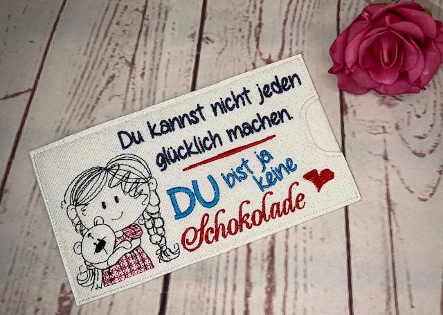  - Schokihülle Schokoladenhülle/ Schokitasche/ Schokiverpackung Handarbeit Freunde Geschenk