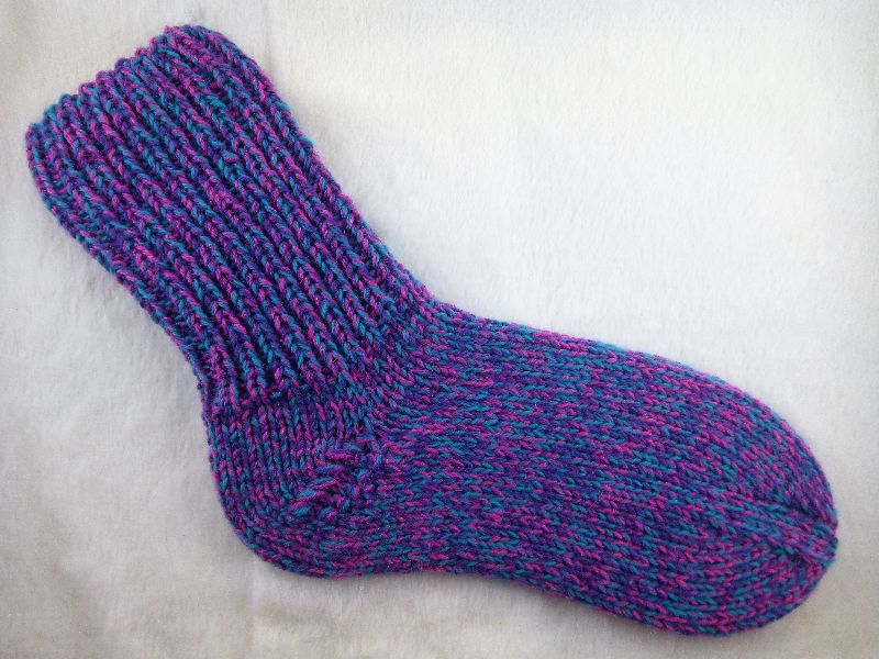  - Handgestrickte extra dicke Socken in türkis, pink, lila meliert in Größe 38/39 bestellen