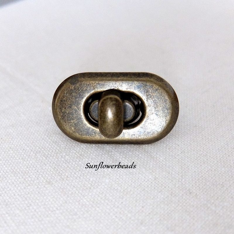 - Ovaler Drehverschluss,Taschenverschluss bronze, Geldbörsenverschluss, 4-teilig 