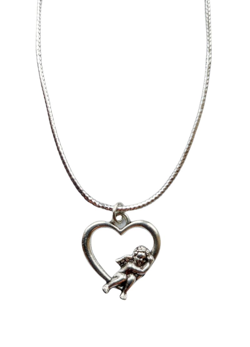  - Halskette mit herzförmigem Silberanhänger zum Valentinstag mit längenverstellbarem Verschluss aus Silberkordel 