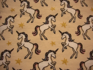 Jersey Einhorn mit Goldenen Glitzersternen soft skin