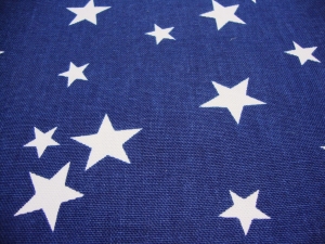 Canvas Stoff Navy Stars weiße Sterne auf dunkelblau