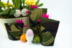 Eierwärmer-Set TRUPPE 3er-Set ★ Pink ★ Camouflage Flecktarn ♡ auch eine tolle Dekoration ♡ nicht nur für Ostern